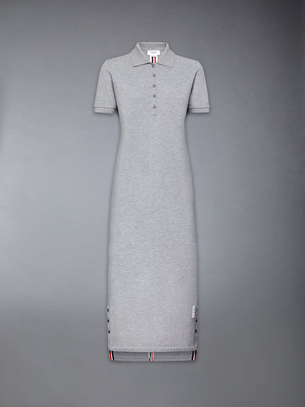 CLASSIC COTTON PIQUE CENTER BACK STRIPE MAXI POLO SHIRTDRESS - featured image