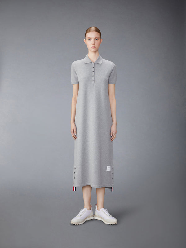 CLASSIC COTTON PIQUE CENTER BACK STRIPE MAXI POLO SHIRTDRESS - image 1