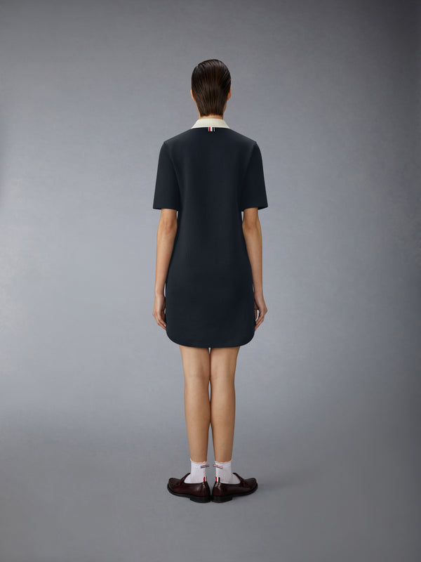 SOLID DOUBLE FACE KNIT POLO DRESS - image 3