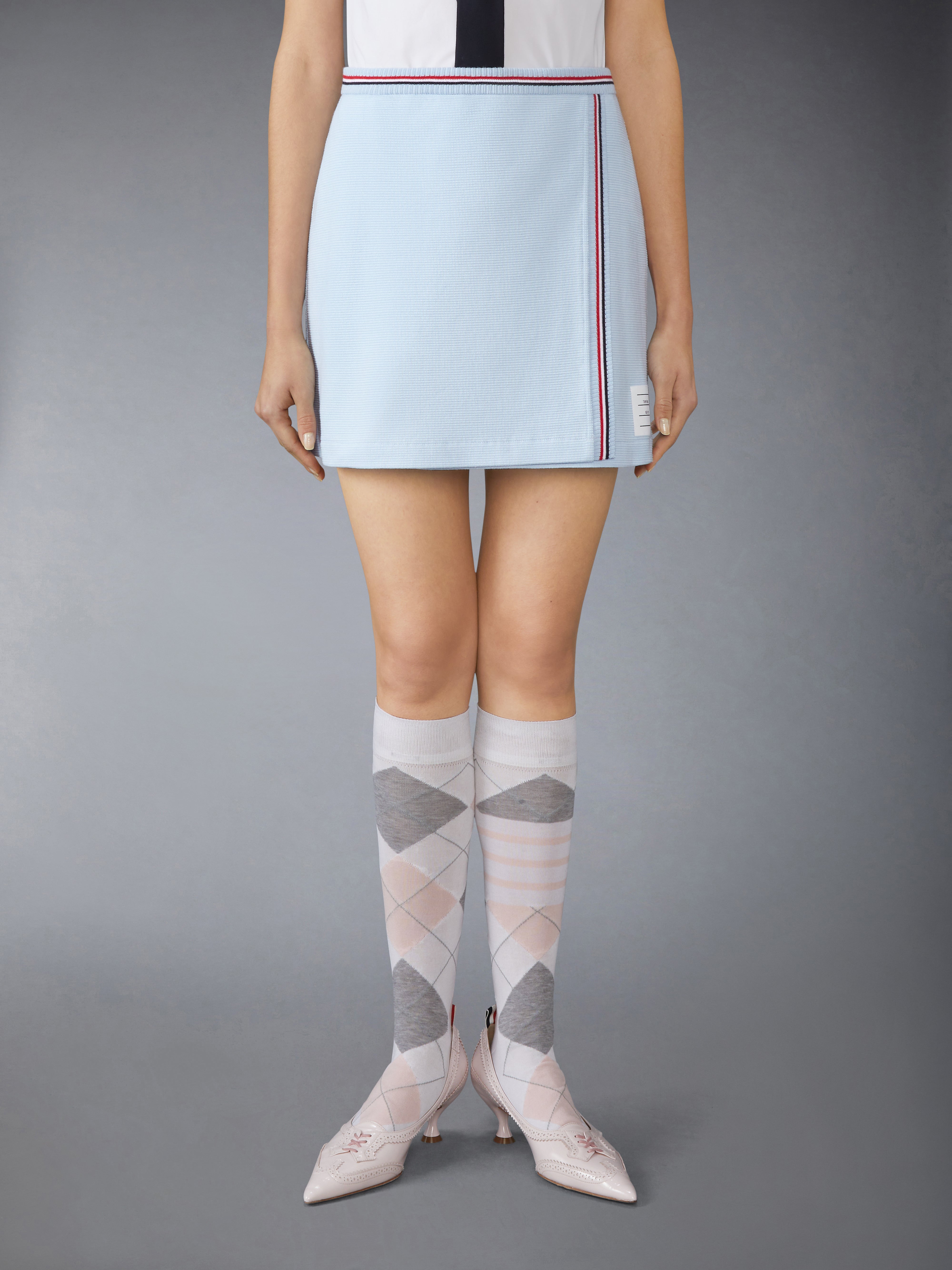 ミニスカート THOM BROWNE Cotton Waffle Mini Wrap Skirt FJK141A J0216 055 Cotton Waffle Mini Wrap Skirt | Thom Browne