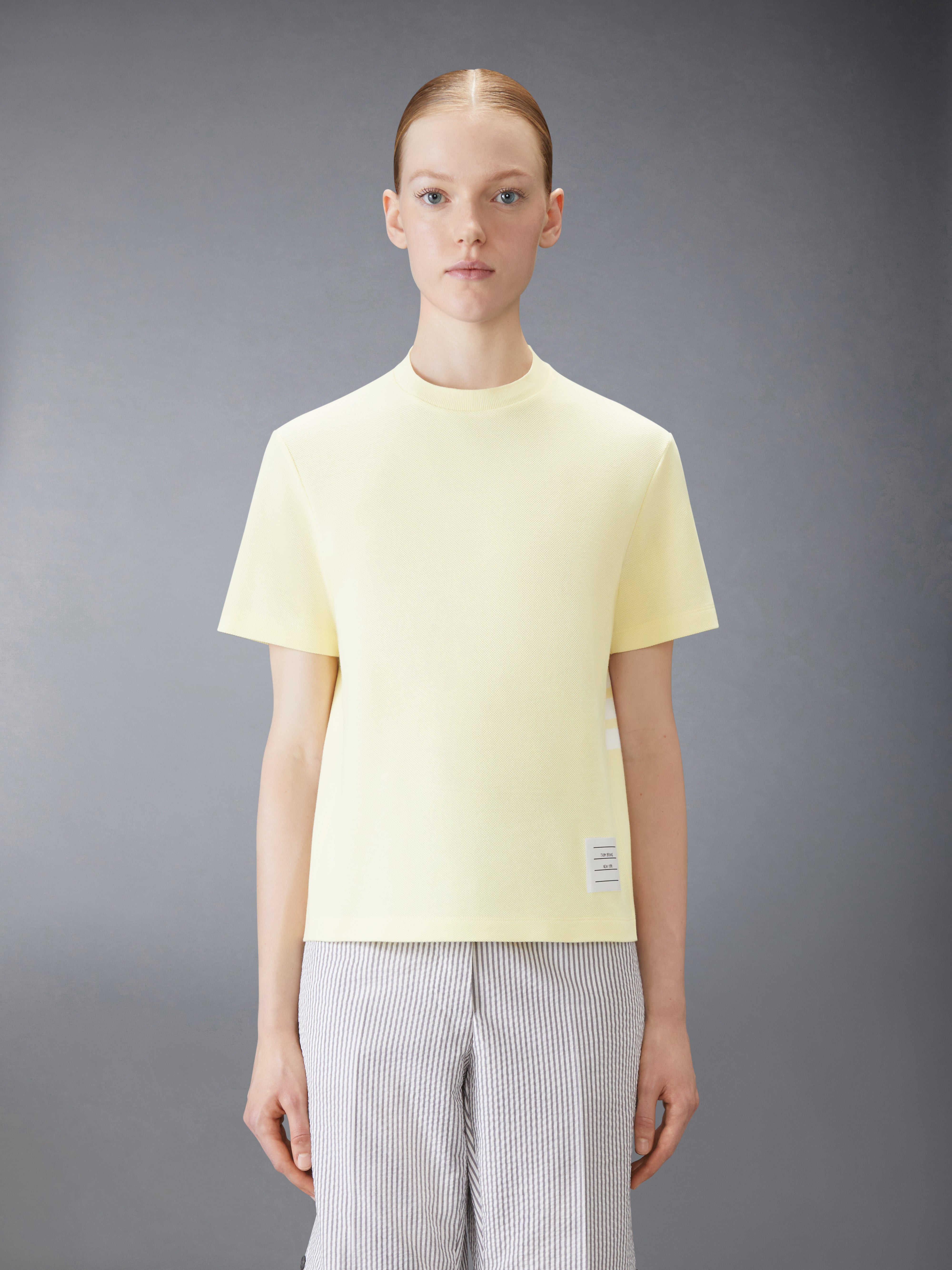 【関税&送料込】Thom Browne Crewneck Pique T- Shirt Classic Pique Stripe Tee | Thom Browne