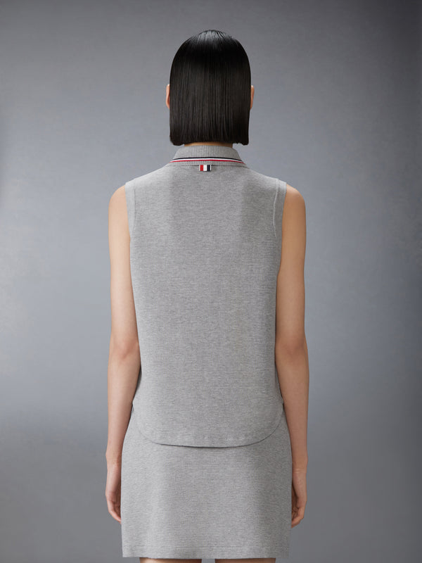 COTTON WAFFLE SLEEVELESS BUTTON SHIRT - image 2