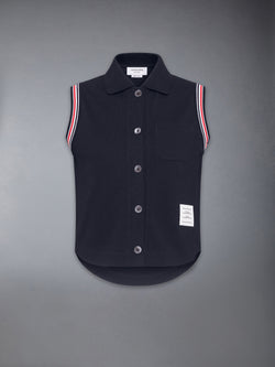 PIQUE RWB TRIM SLEEVELESS SHIRT