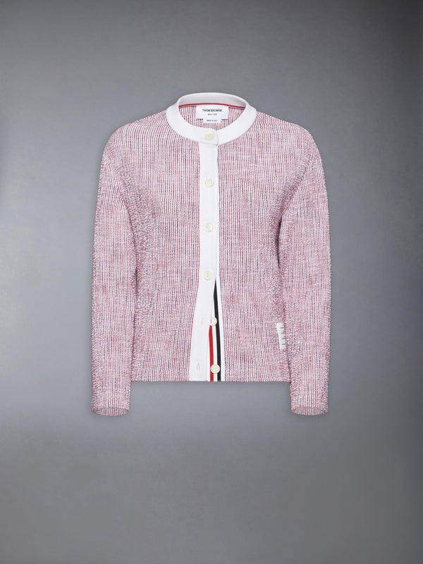 COTTON TWEED CREW NECK CARDIGAN - featured image