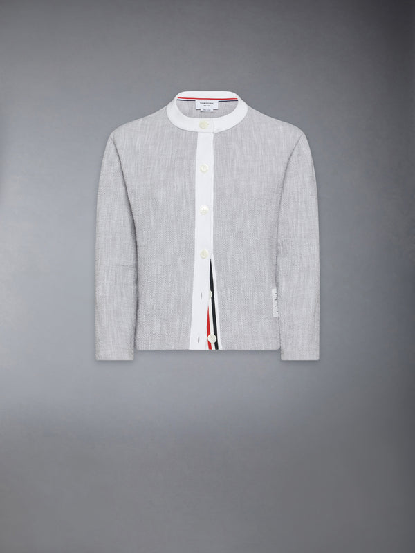 COTTON TWEED CREW NECK CARDIGAN - featured image