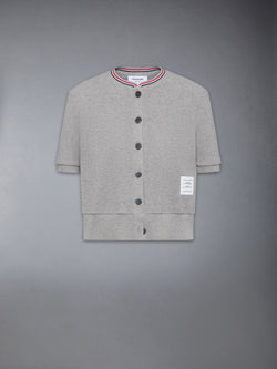 COTTON WAFFLE SHORT SLEEVE CARDIGAN