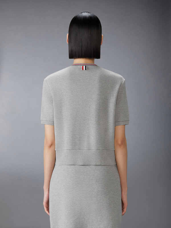COTTON WAFFLE SHORT SLEEVE CARDIGAN - image 2