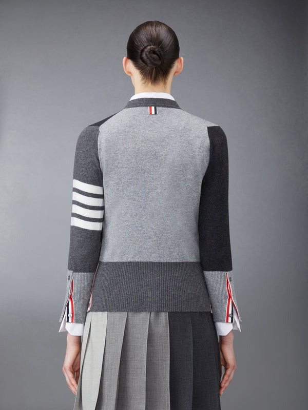 ファンミックス カシミヤ 4BAR Vネック カーディガン - image 2