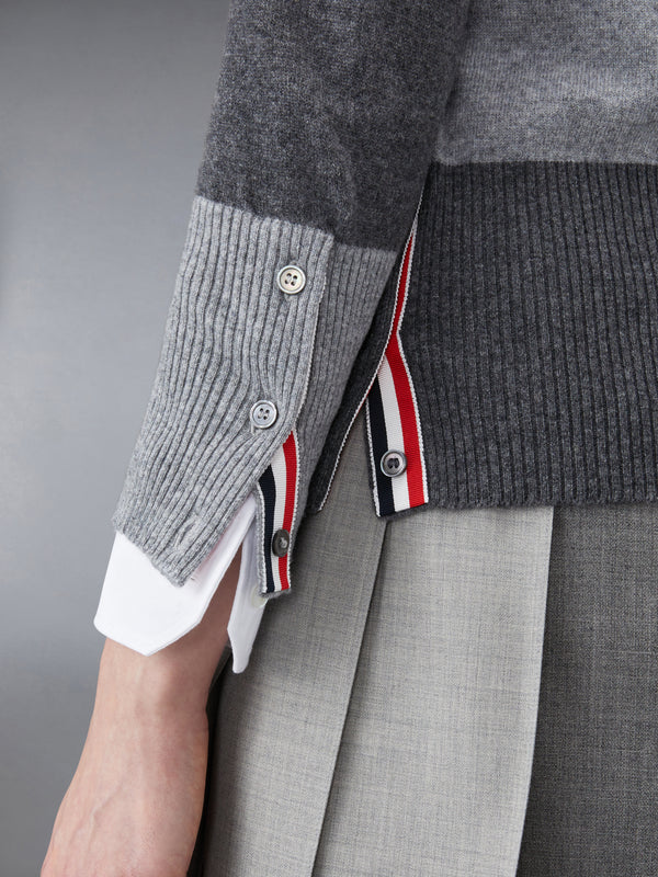 ファンミックス カシミヤ 4BAR Vネック カーディガン - image 4