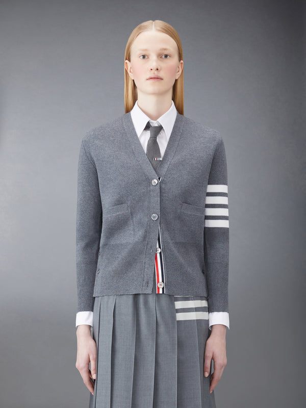 WOOL 4-BAR V-NECK CARDIGAN - featured image
