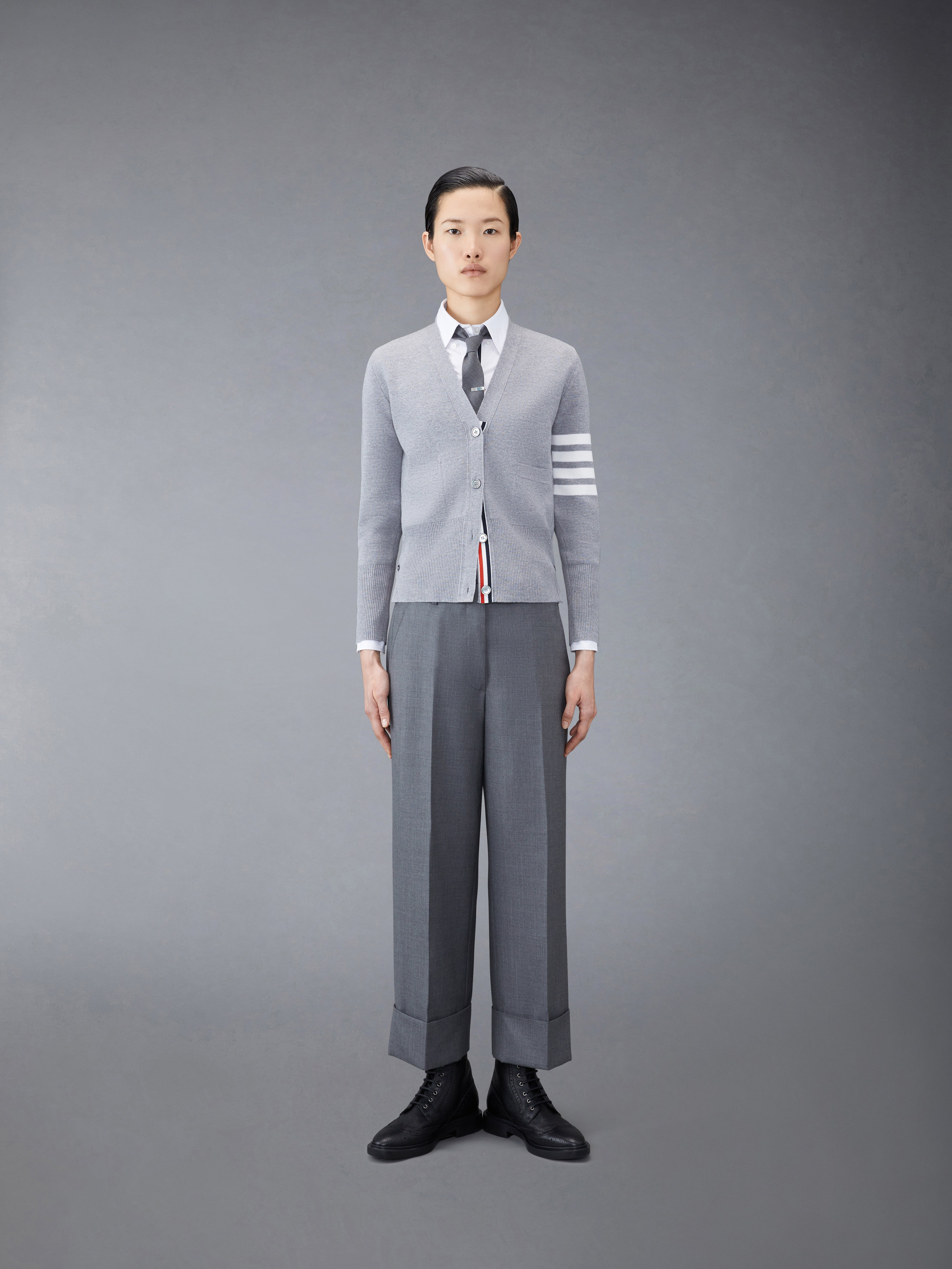 Wool 4 Bar V Neck Cardigan | Thom Browne