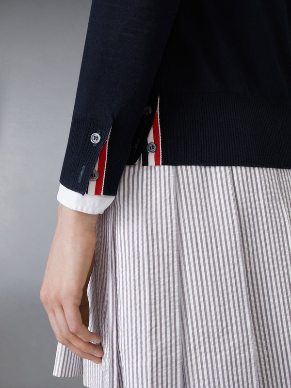 MERINO WOOL 4-BAR RELAXED FIT V-NECK CARDIGAN - image 4