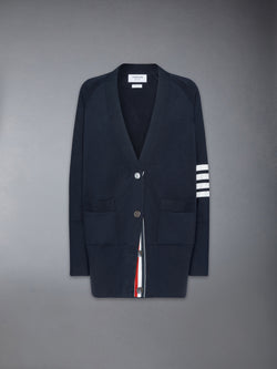 JERSEY STITCH COTTON 4-BAR EXAGGERATED FIT CARDIGAN