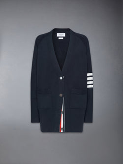 JERSEY STITCH COTTON 4-BAR EXAGGERATED FIT CARDIGAN