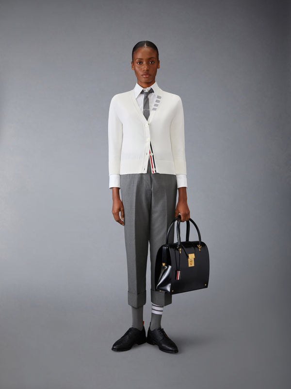 COTTON 4-BAR V NECK CARDIGAN - image 3