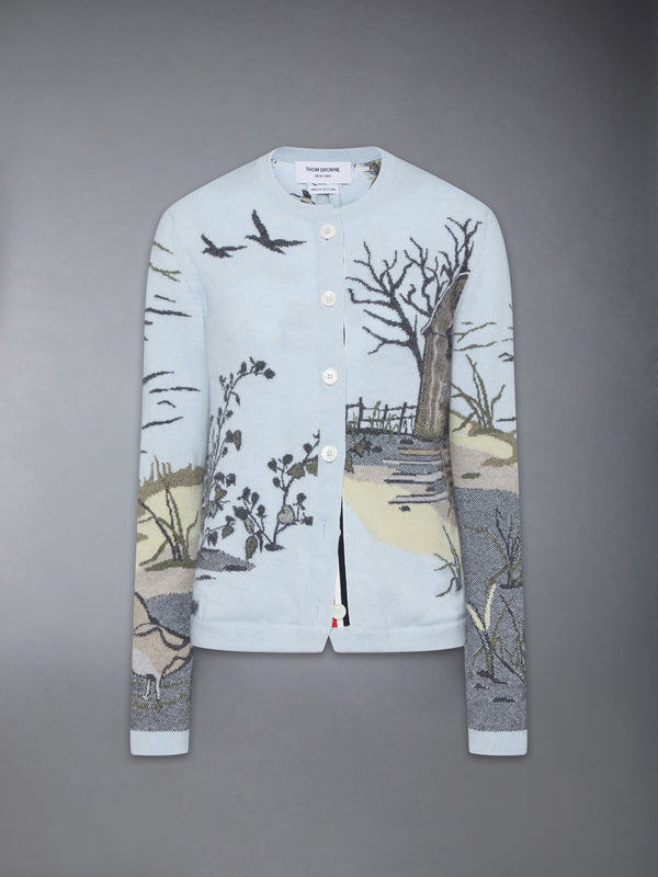 SCENIC INTARSIA SILK TWILL CASHMERE CARDIGAN - featured image