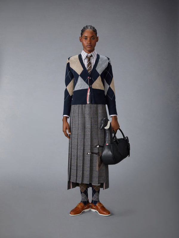 ARGYLE INTARSIA CASHMERE V NECK CARDIGAN - image 3