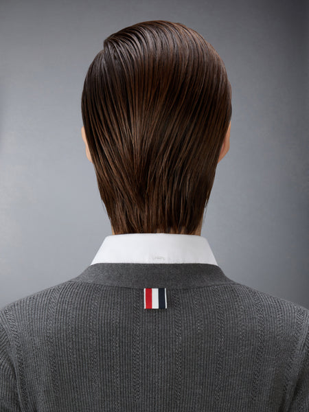 WOOL SILK POINTELLE V NECK CARDIGAN