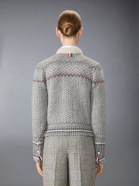 FAIRISLE JACQUARD DONEGAL CROPPED CARDIGAN