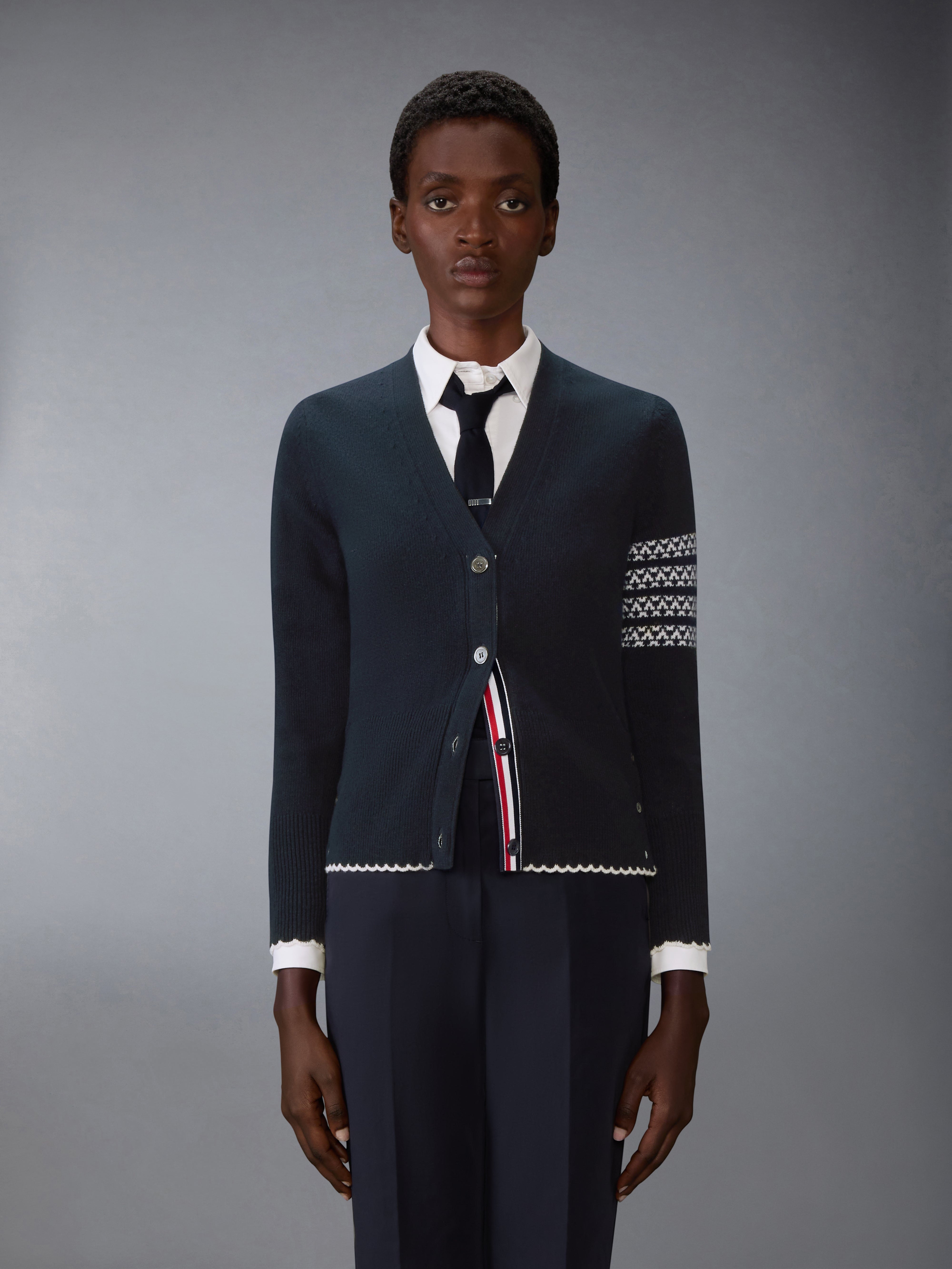 ホリデー メリノ HECTOR インターシャ カーディガン | Thom Browne