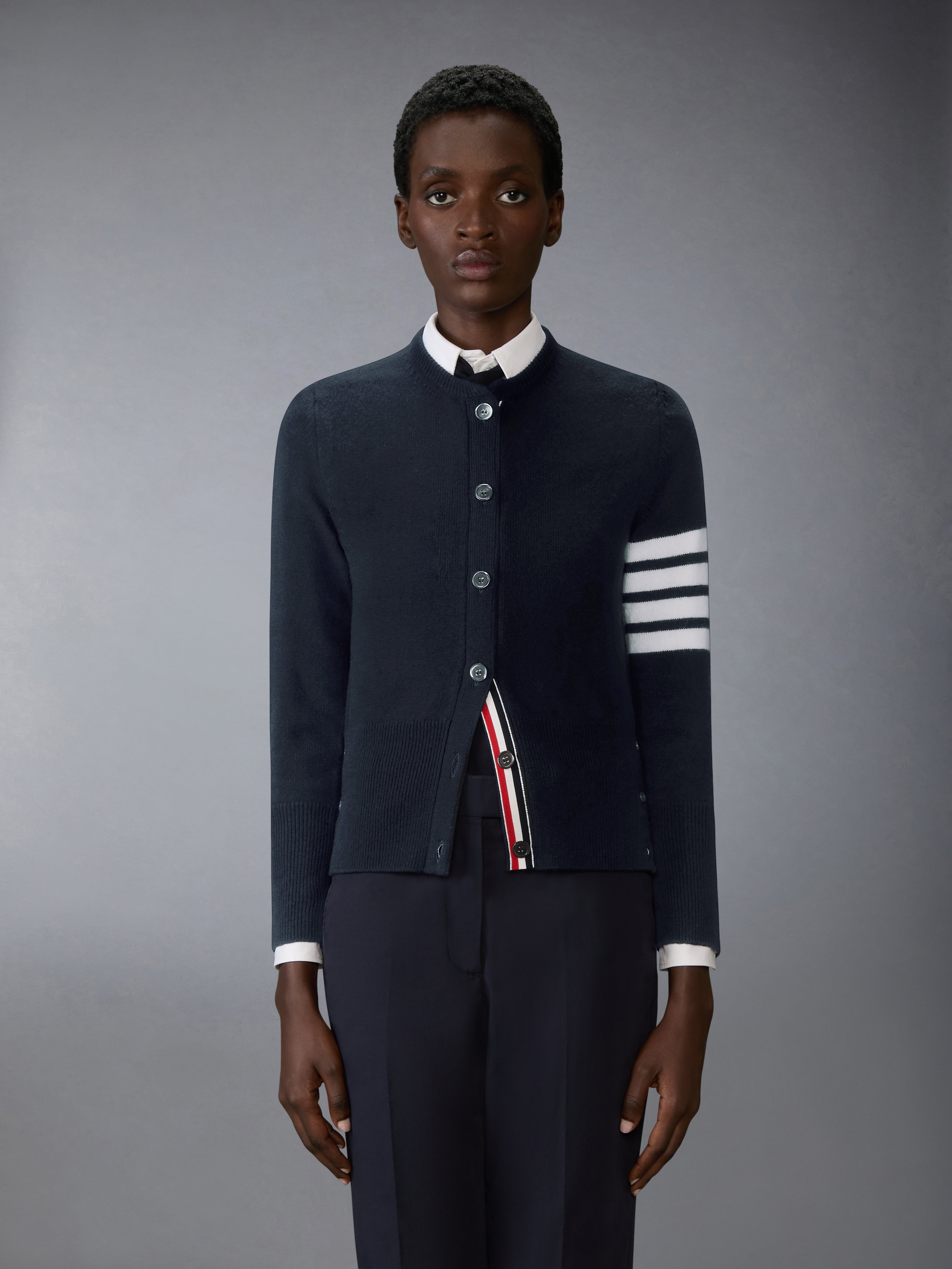 Lunar New Year Wool 4-Bar Intarsia Cardigan | Thom Browne