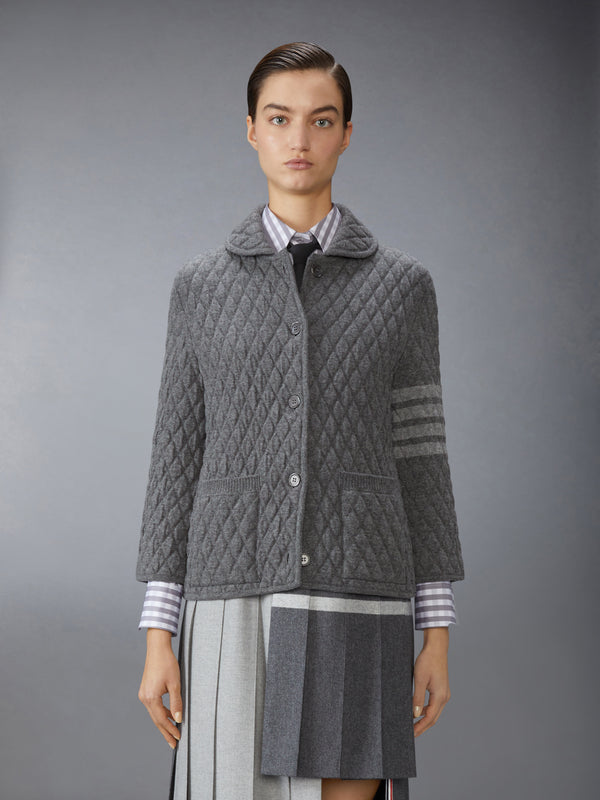 QUILTED KNIT JACQUARD MERINO WOOL 4-BAR WORK JACKET - image 1