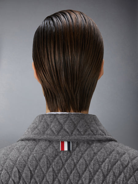 퀼티드 니트 자카드 메리노 울 4-바 워크 재킷