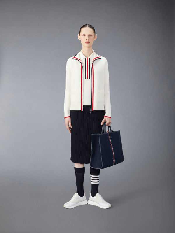 WOOL CREPE RIB STITCH MIDI PLISSE SKIRT - image 4