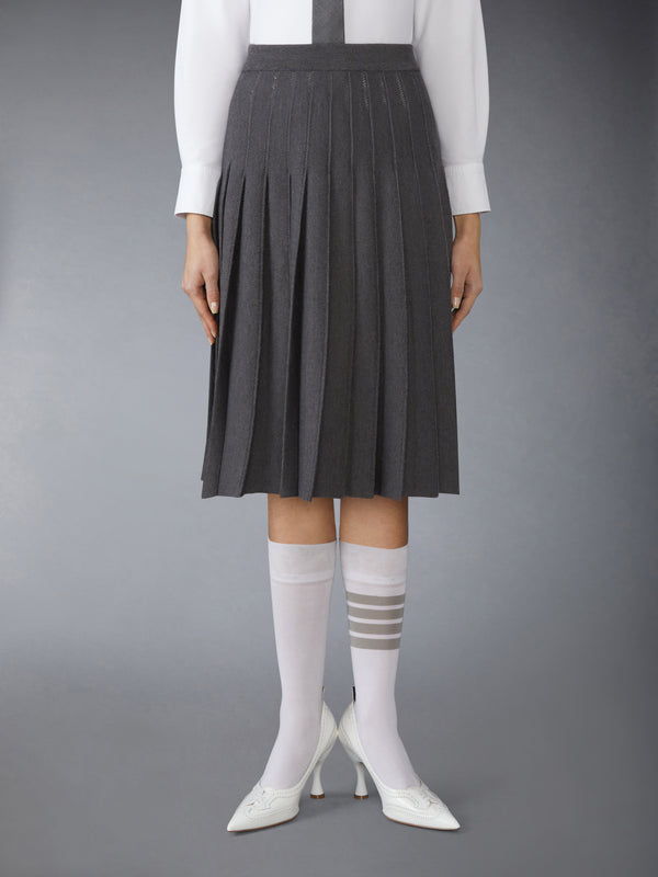 WOOL SILK POINTELLE PLEATED SKIRT - image 1