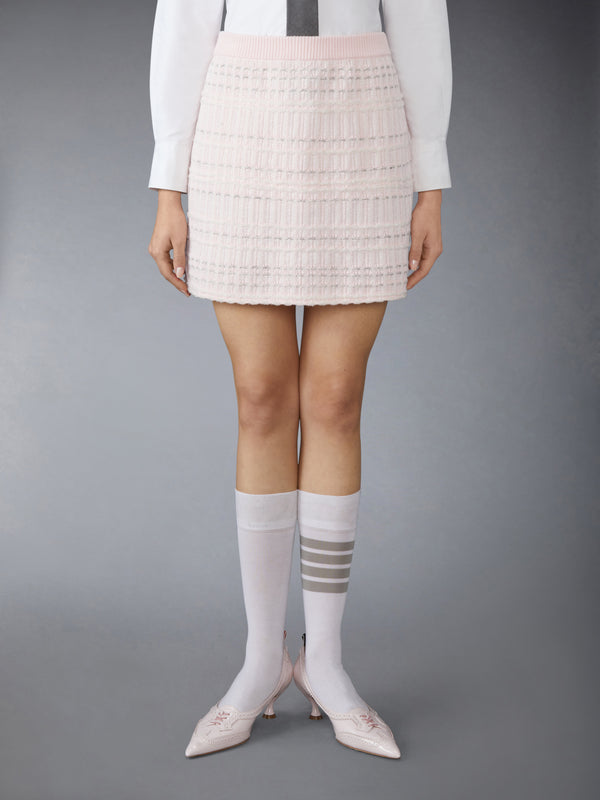 SEERSUCKER KNIT TWEED JACQUARD MINI SKIRT - image 1