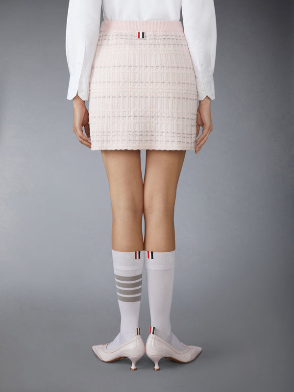 SEERSUCKER KNIT TWEED JACQUARD MINI SKIRT - image 3