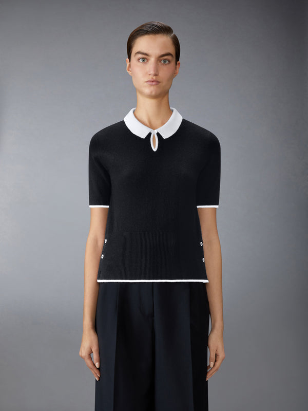JERSEY STITCH CASHMERE POLO - image 1
