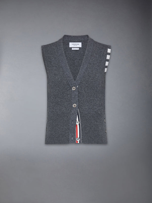 CASHMERE 4-BAR CARDIGAN VEST - featured image