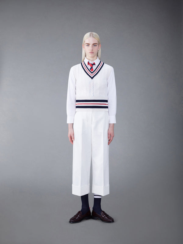 CASHMERE CABLE V-NECK VEST - image 3