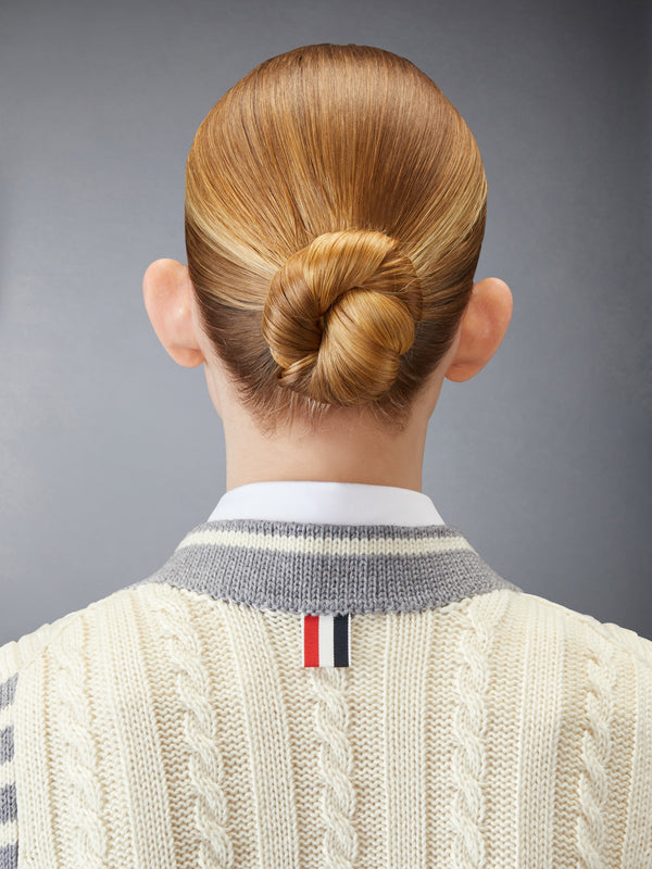 CLASSIC CABLE 4-BAR V NECK VEST - image 5