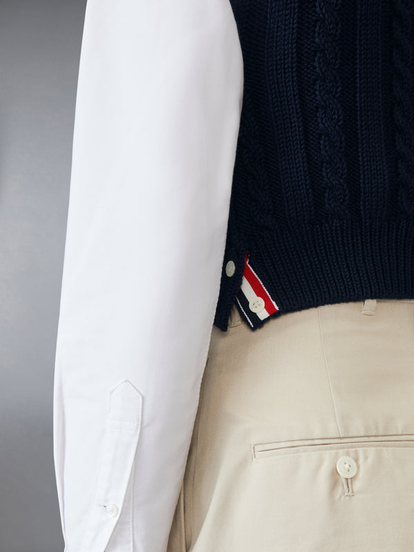 CLASSIC CABLE 4-BAR V NECK VEST - image 4