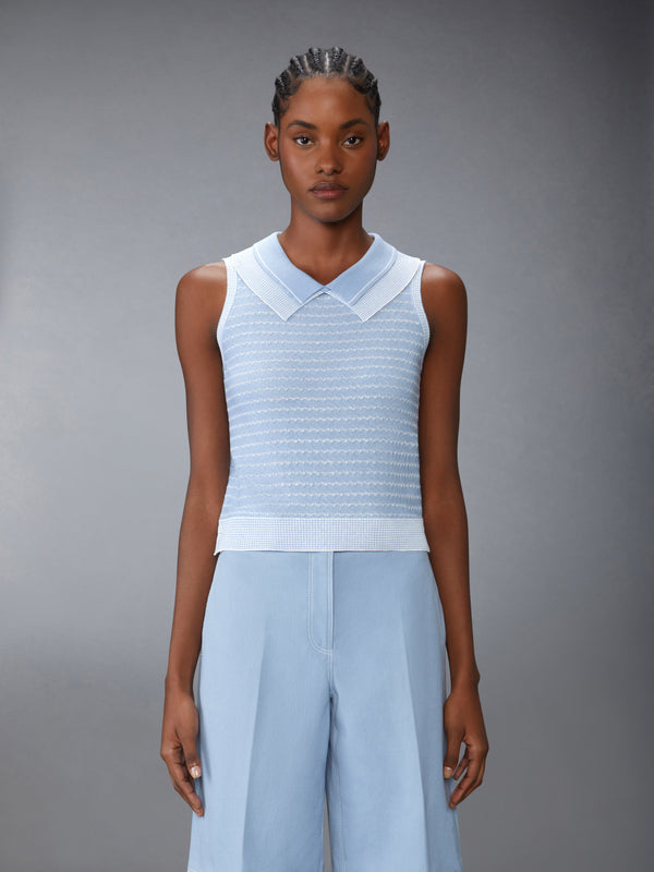 STRIPED TUCK STITCH SHELL TOP - image 1