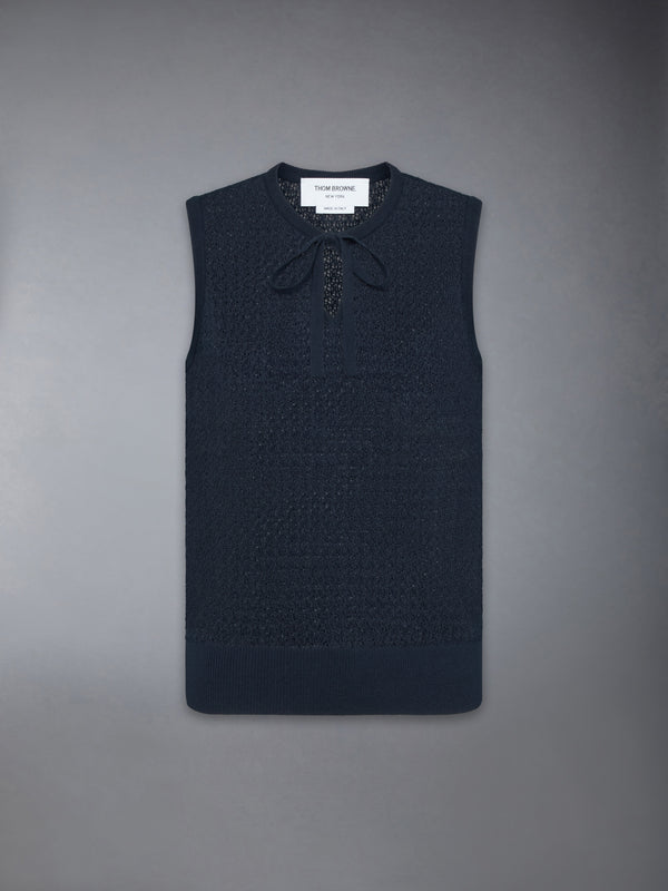COTTON CASHMERE NECK TIE SHELL TOP - featured image