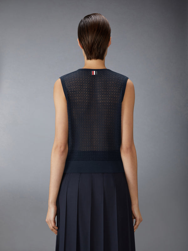 COTTON CASHMERE NECK TIE SHELL TOP - image 2
