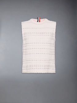 SEERSUCKER KNIT TWEED JACQUARD SHELL TOP