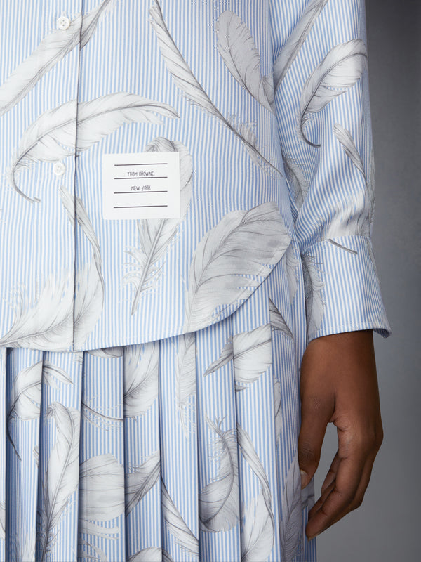 FEATHER PRINTED SILK TWILL EASY FIT SHIRT - image 5