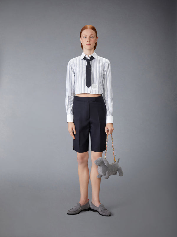 STRIPED OXFORD CROPPED SHIRT - image 2