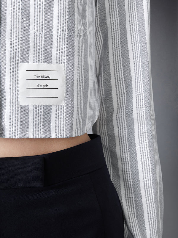 STRIPED OXFORD CROPPED SHIRT - image 5