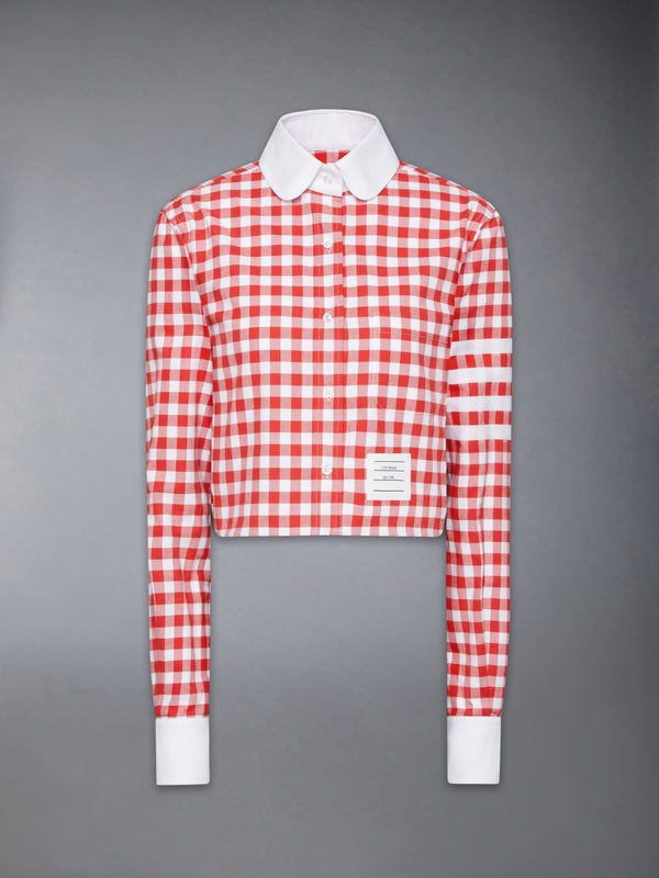 GINGHAM CHECK FLANNEL 4-BAR CROPPED SHIRT - featured image