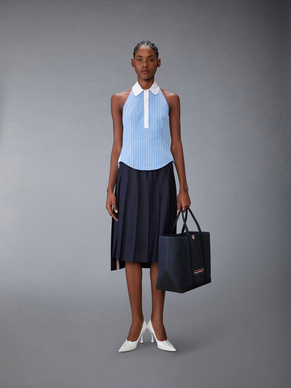 PINSTRIPE POPLIN POLO HALTER TOP - image 3
