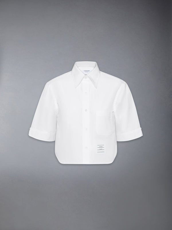 POPLIN CROPPED SHORT SLEEVE SHIRT - featured image