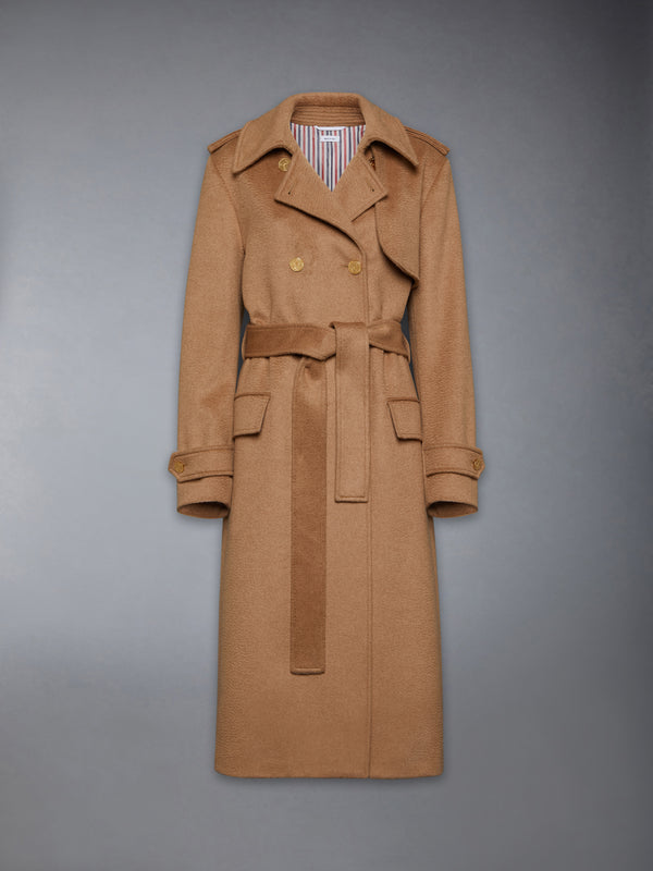 CAMEL HAIR ELONGATED TRENCH COAT