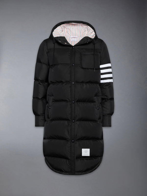 SHINY RIPSTOP LIGHTWEIGHT DOWN FILLED 4-BAR PARKA - featured image