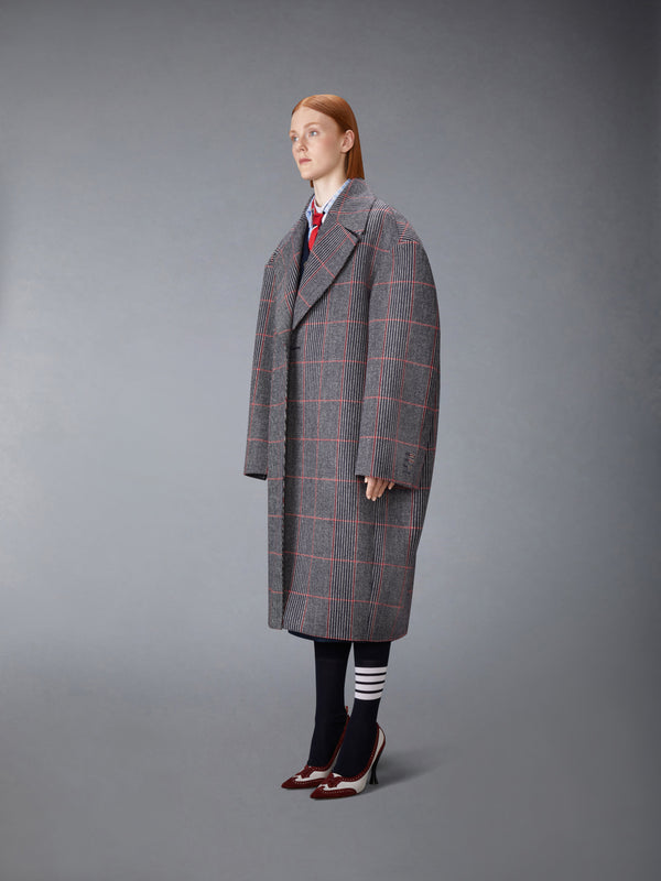 CHECK HUNTING TWEED COCOON COAT - image 2