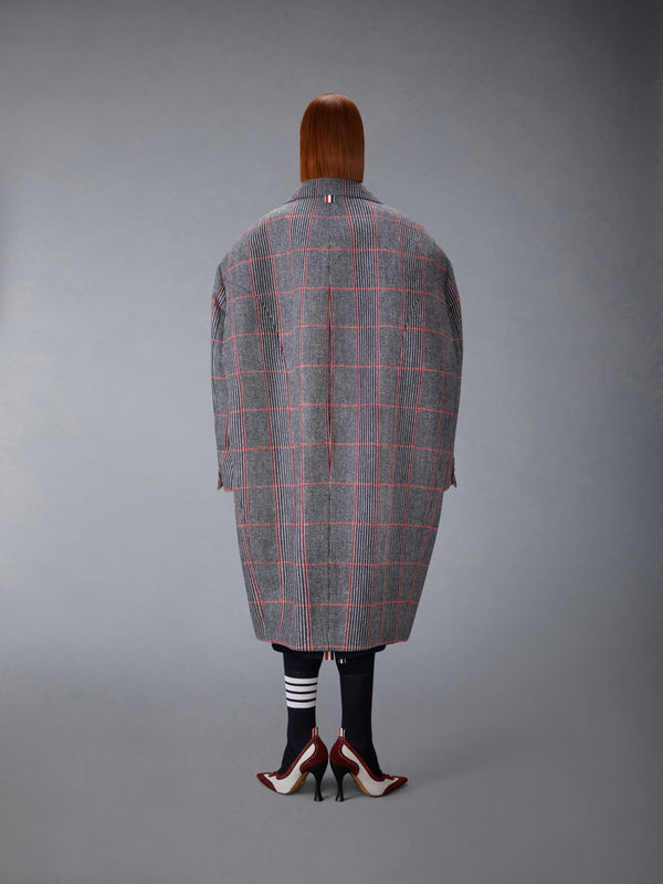 CHECK HUNTING TWEED COCOON COAT - image 3